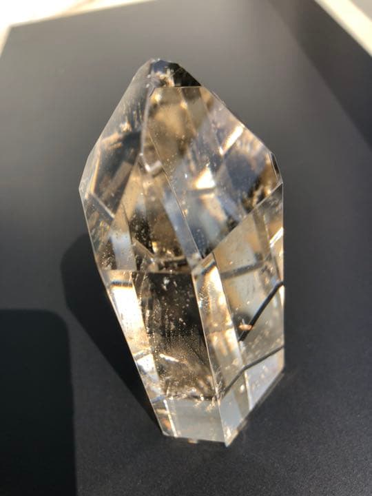 シャンパンゴールド プリズム 水晶柱 極上美品