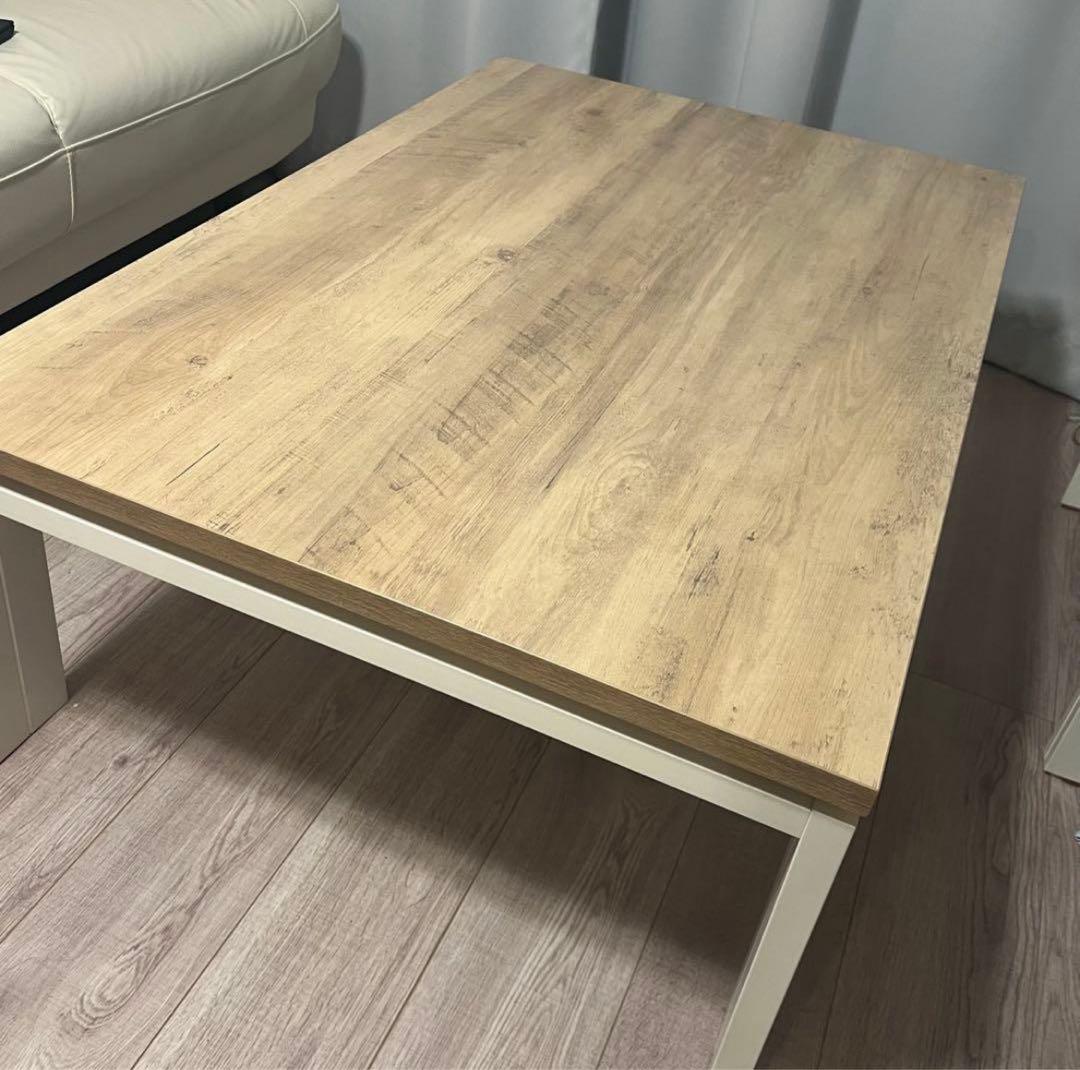 ナチュラルウッドニトリ長方形こたつテーブル＋毛布セット