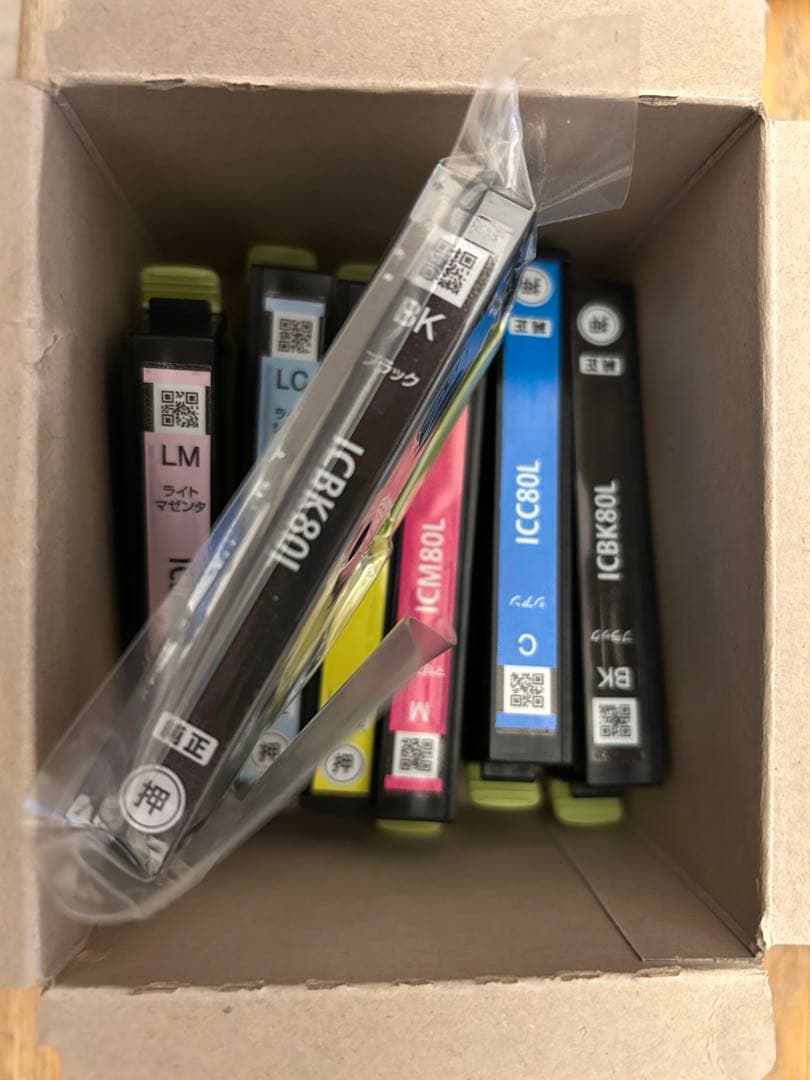 EPSON ICL80L インクカートリッジセット中古+プリンタ