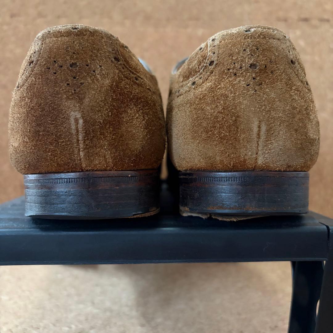 EDWARD GREEN スエード パンチドキャップトゥ ダービー 8E