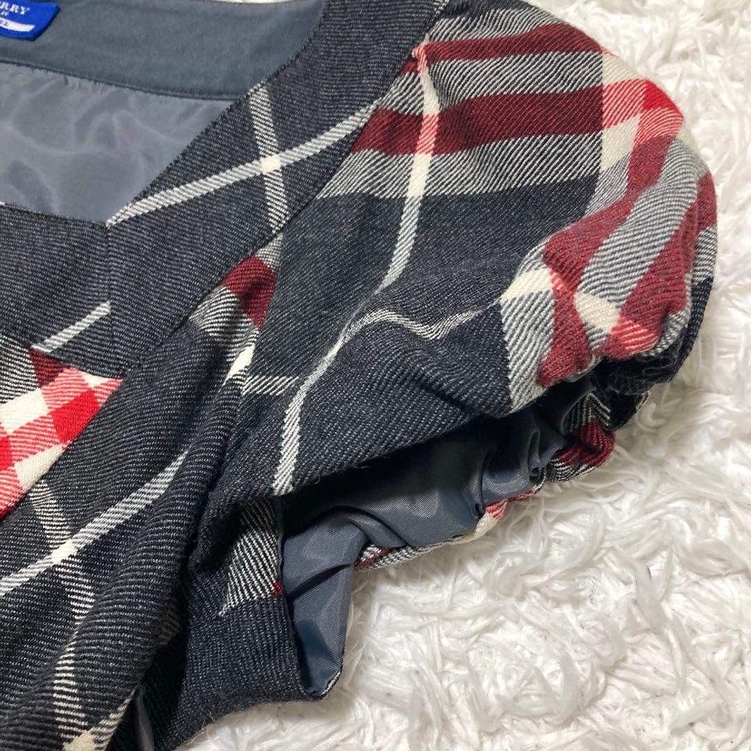 極美品♡ バーバリーブルーレーベル チェックワンピース ベルト プリーツ 36