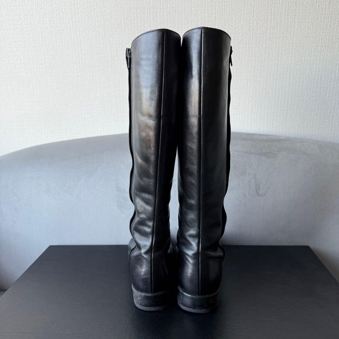 シャネル ロングブーツ ブラック ココマーク レザー 36 23cm