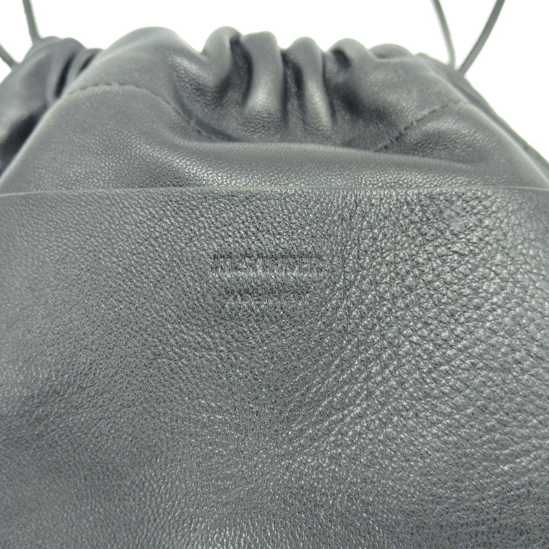 良品 ジルサンダー ドローストリング リバーシブル ショルダー 巾着 黒 レザー