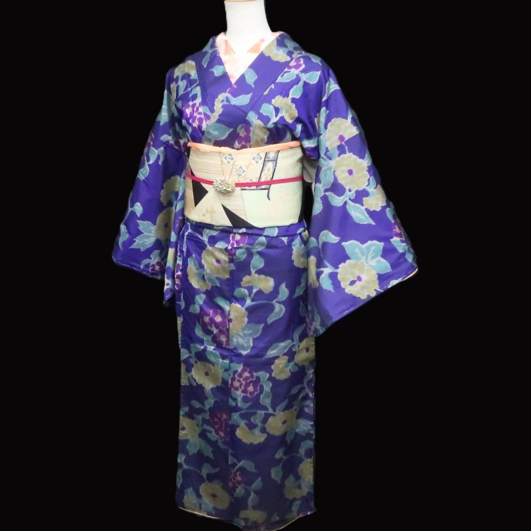 <Umeko>U202 身丈150cm 銘仙 着物☆☆☆ツヤ感