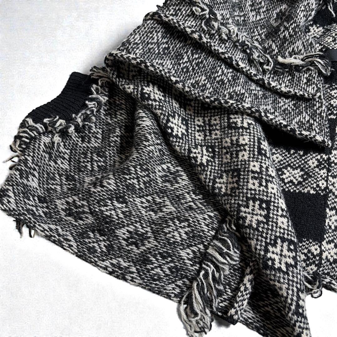 美品 Y's ヨウジヤマモト フリンジ 変形 ニット ベスト ポンチョ ストール