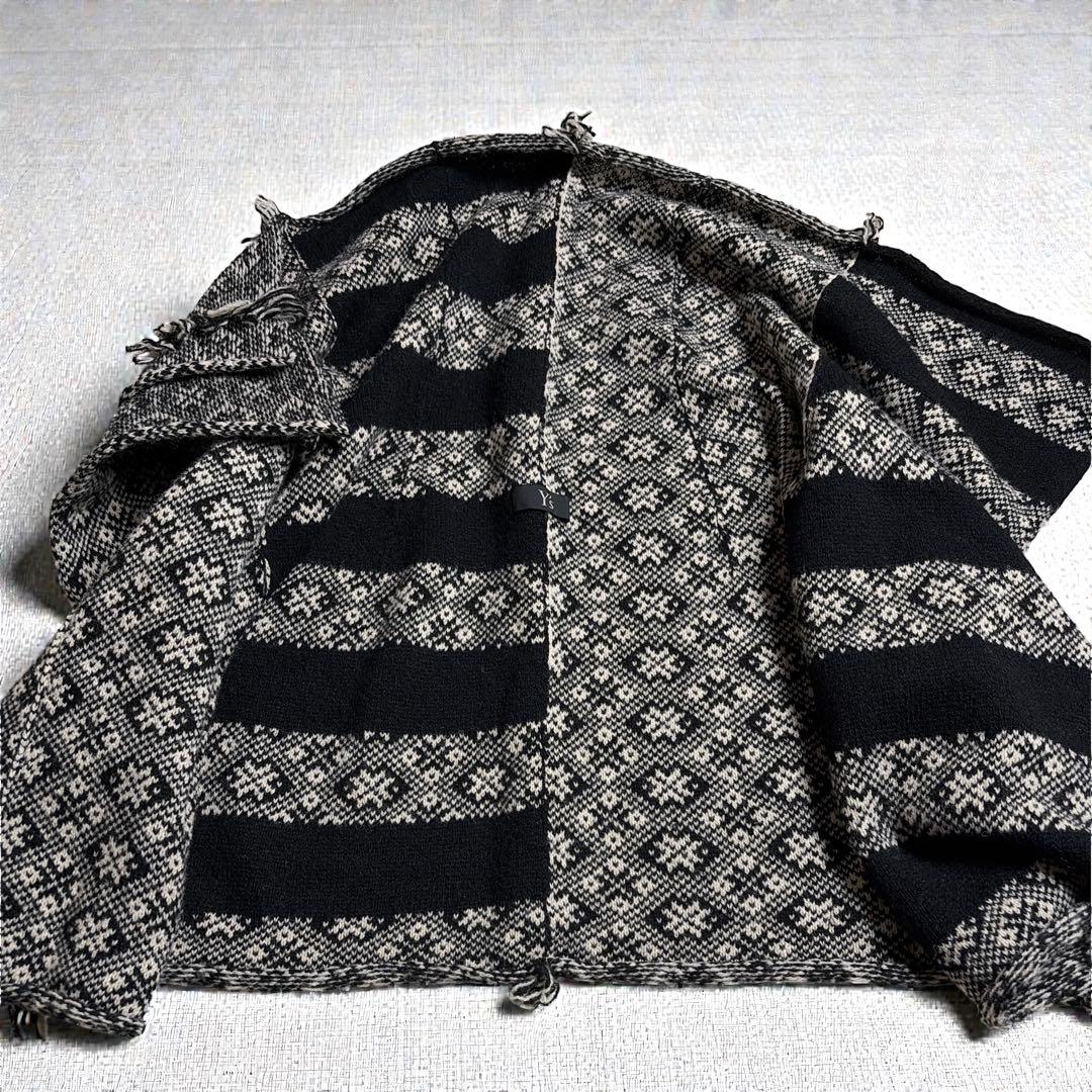 美品 Y's ヨウジヤマモト フリンジ 変形 ニット ベスト ポンチョ ストール