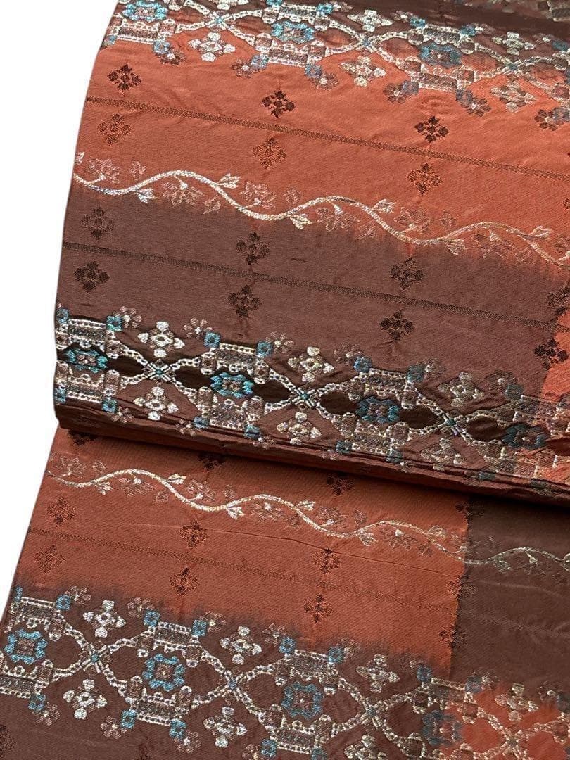 A20 新品　全通袋帯　紬　銀糸　フォーマル　着物　正絹