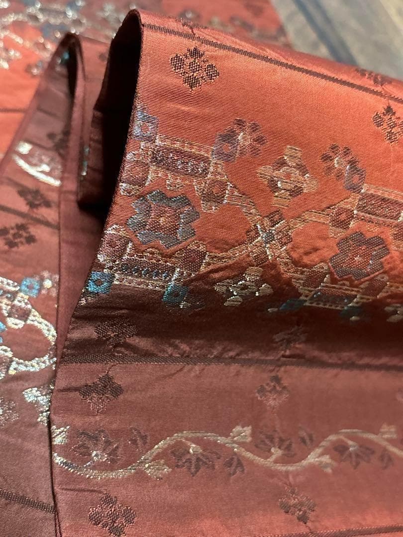 A20 新品　全通袋帯　紬　銀糸　フォーマル　着物　正絹