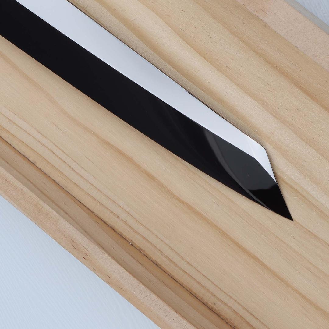 7399切付柳刃包丁 尺 ウルトラ鏡面仕上げ 刺身包丁 スネークウッド八角柄