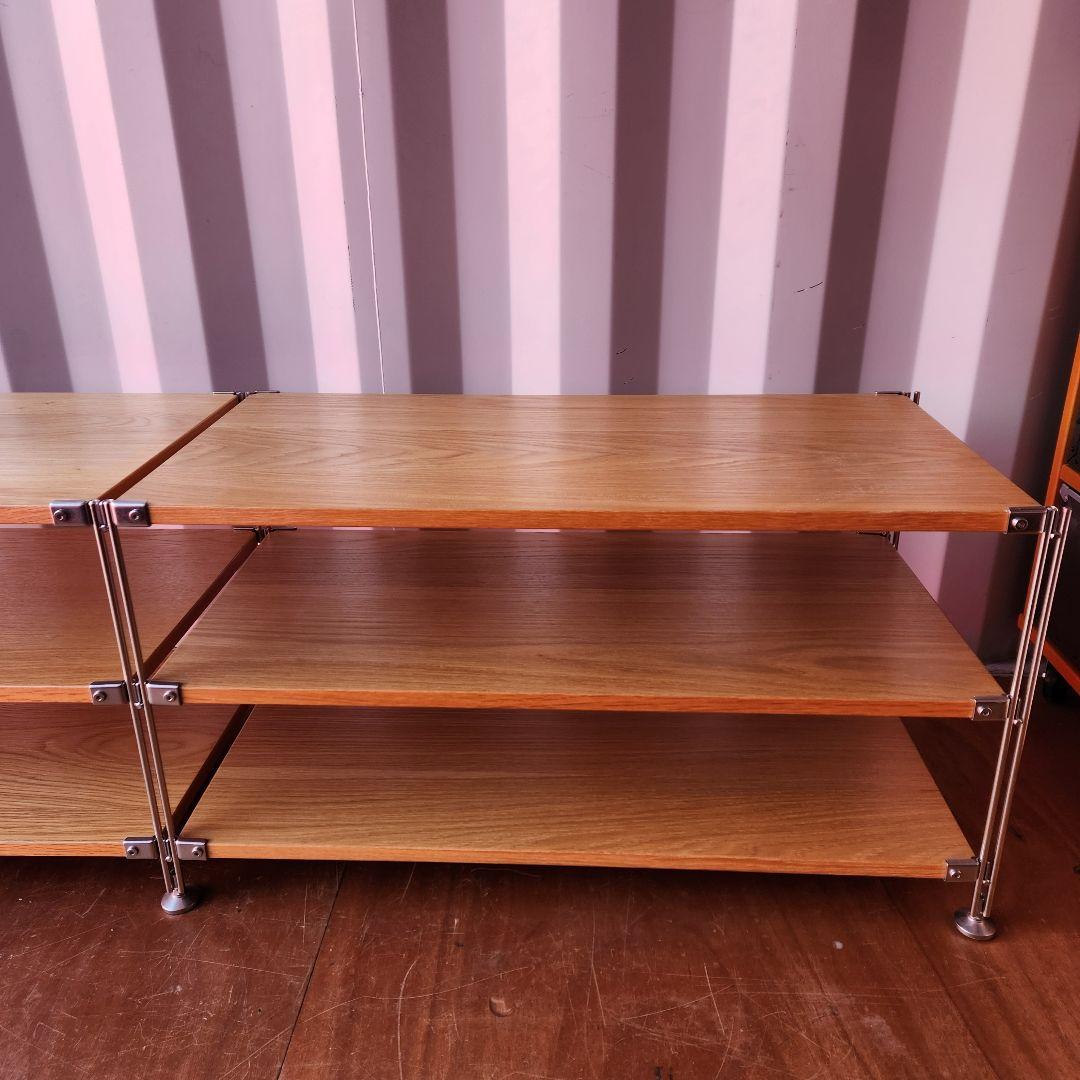 廃盤　無印良品 ステンレスユニットシェルフ オーク材 AVラックセット　84cm