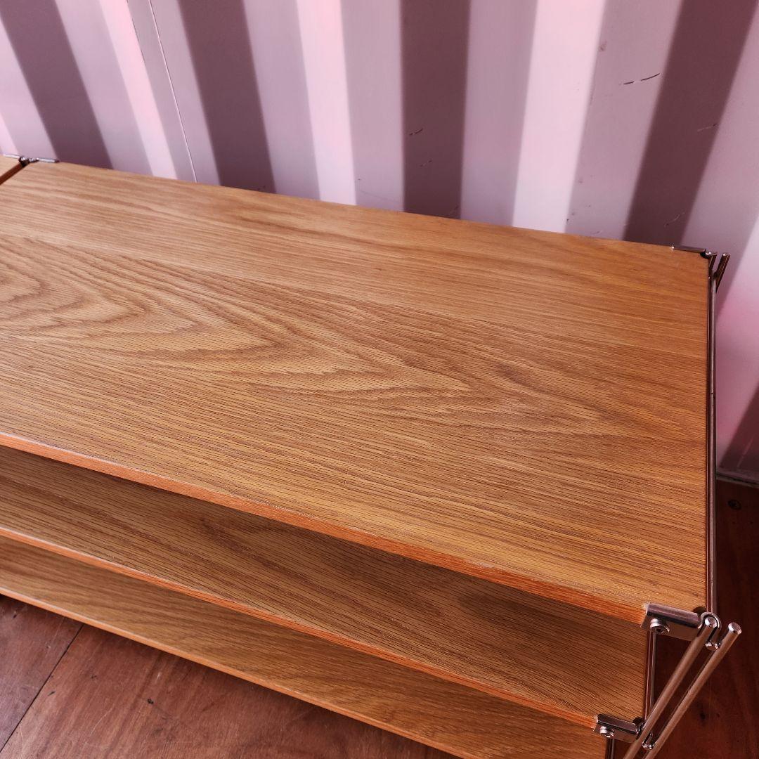 廃盤　無印良品 ステンレスユニットシェルフ オーク材 AVラックセット　84cm