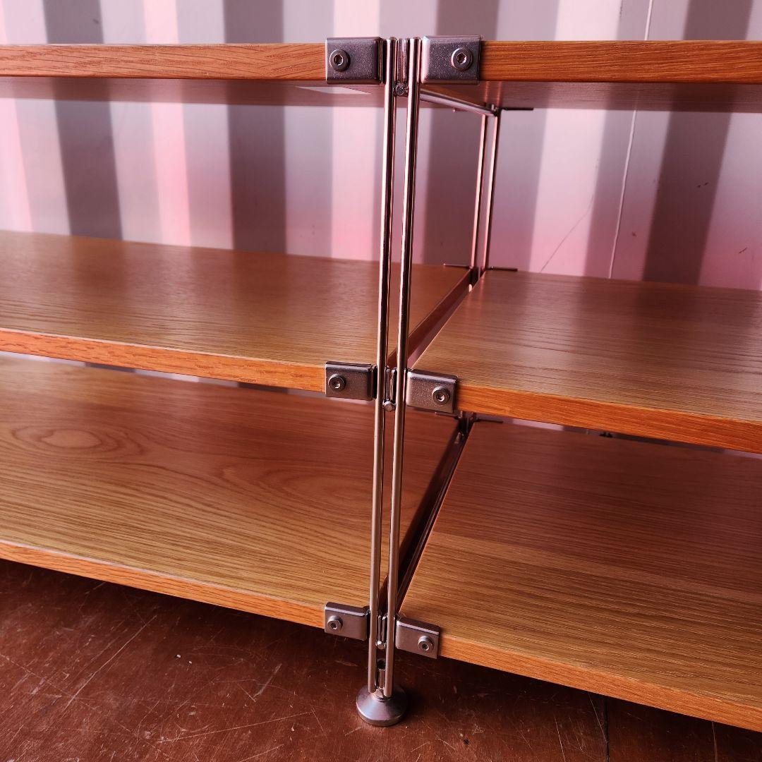 廃盤　無印良品 ステンレスユニットシェルフ オーク材 AVラックセット　84cm