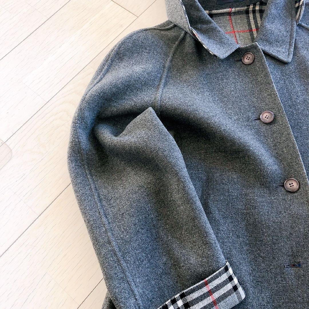 希少♦︎Burberrys ピーコート ダブルフェイス カシミア混 ウール グレー