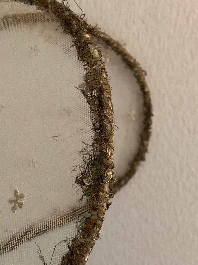 フランスアンティーク　レースの羽 チュールレース オブジェ