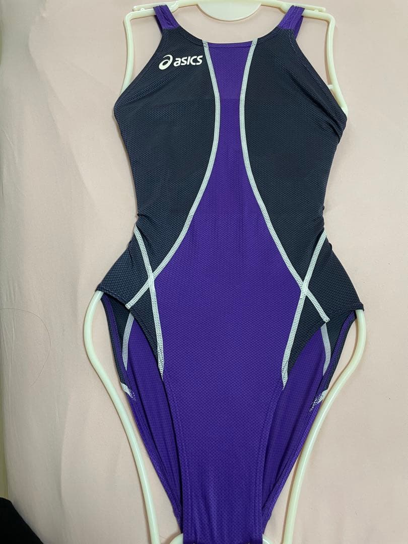 ラ*ダ様 asics スポーツ用水着 紫/グレー