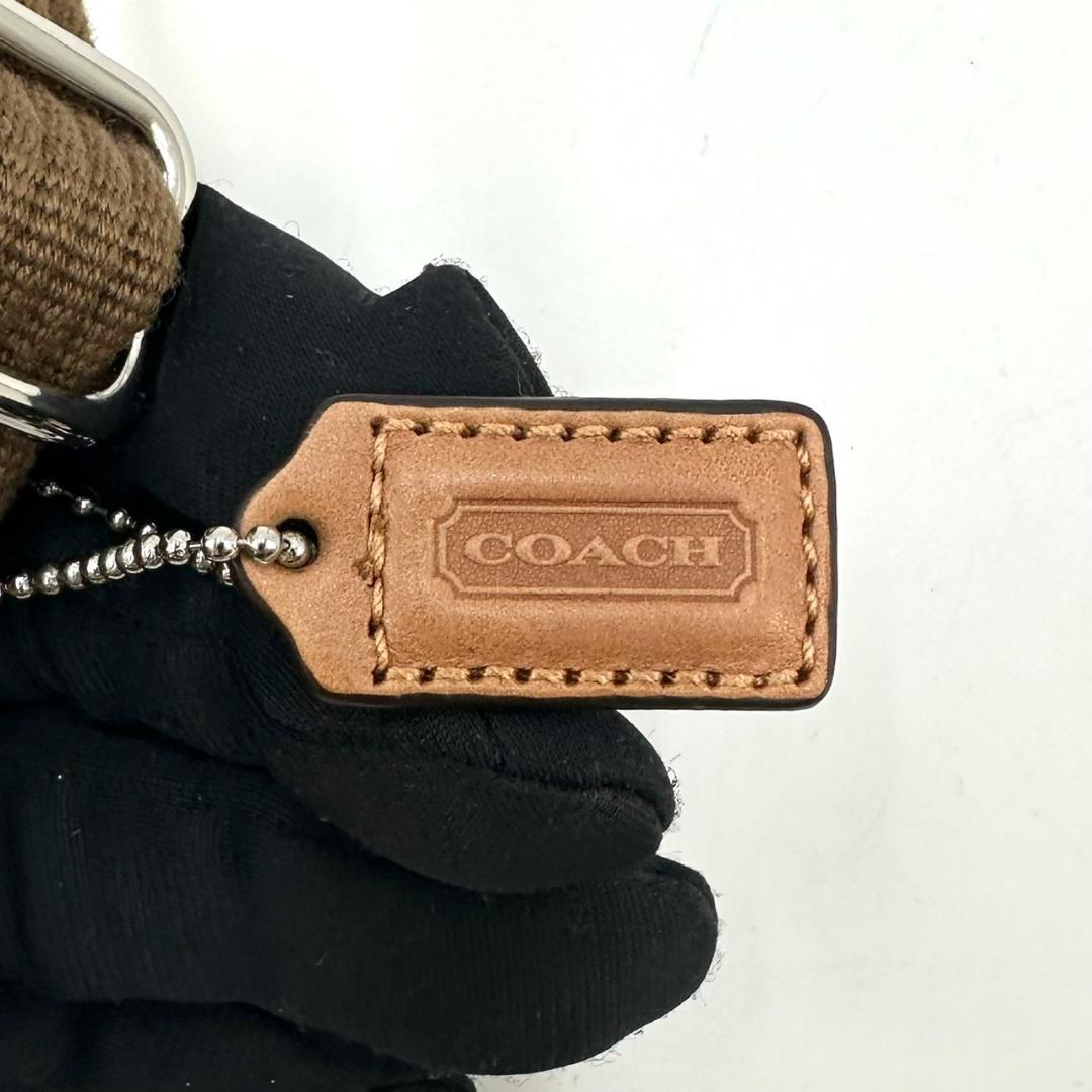 COACH コーチ ミニシグネチャー ボディバッグ ウエストポーチ ベージュ系