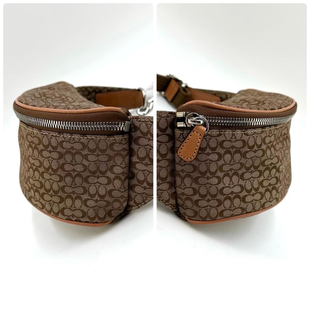 COACH コーチ ミニシグネチャー ボディバッグ ウエストポーチ ベージュ系