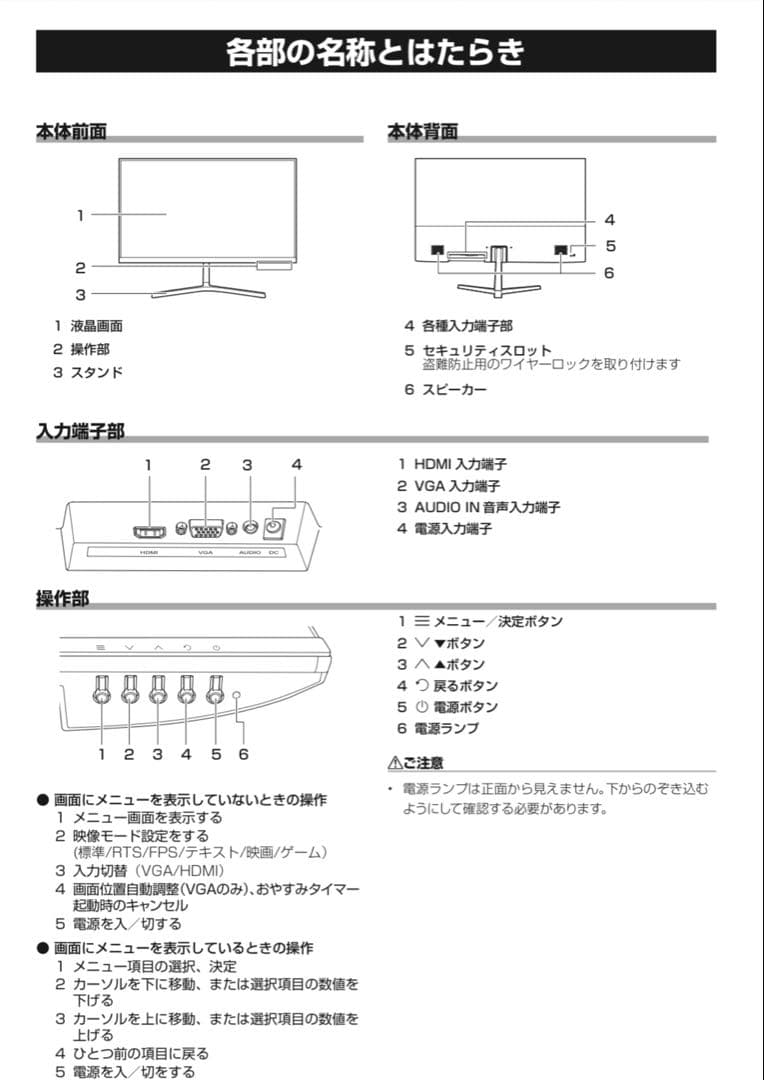 美品ゲーミングモニター液晶ディスプレイ23.8型 /フルHD1920×1080