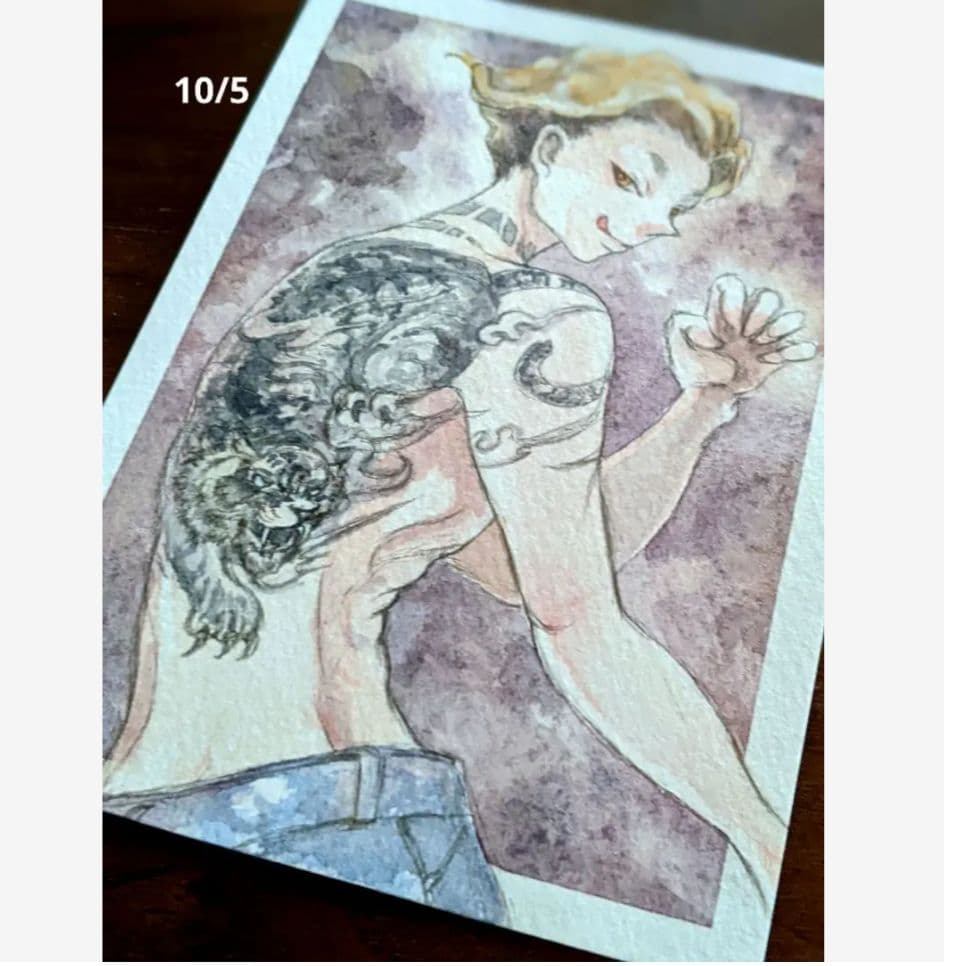 手描きイラスト　オリジナル　水彩イラスト