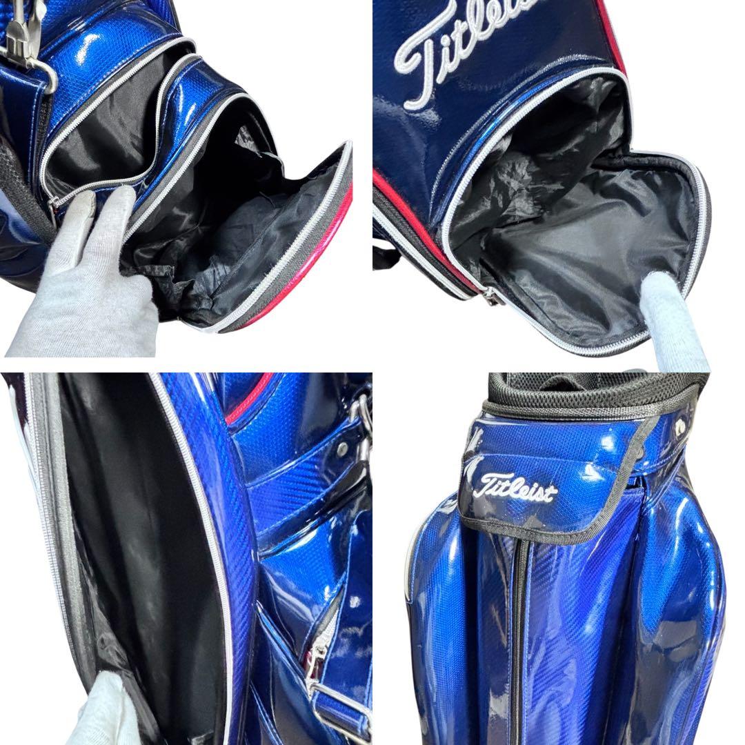タイトリスト スタンド キャディバッグ 9型 エナメル ブルー