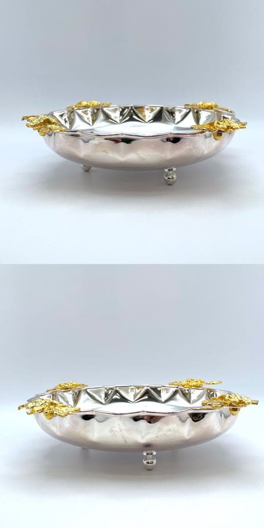 【S】銀座和光 WAKO 銀仕上げ 手編み トレイ 3点セット