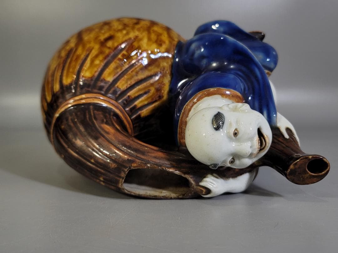 平戸焼 色絵 布袋 徳利 水注 古平戸