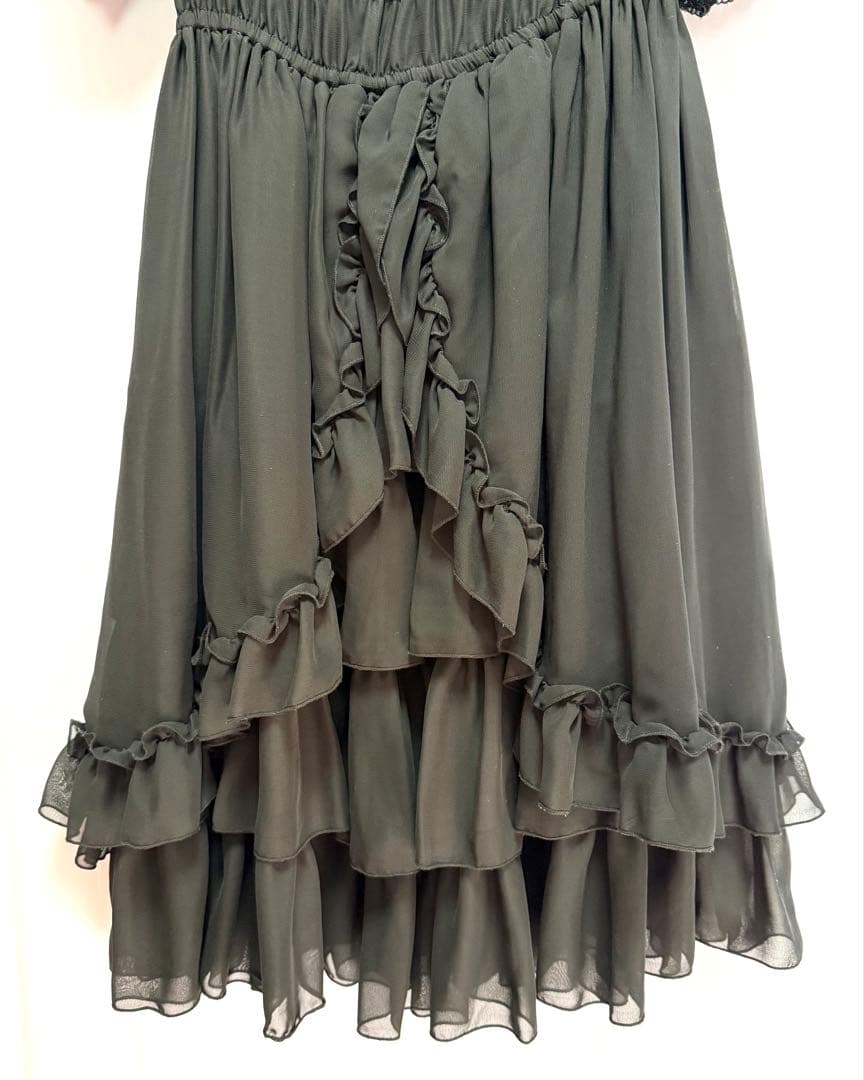 アトリエピエロ シフォン ワンピース 黒