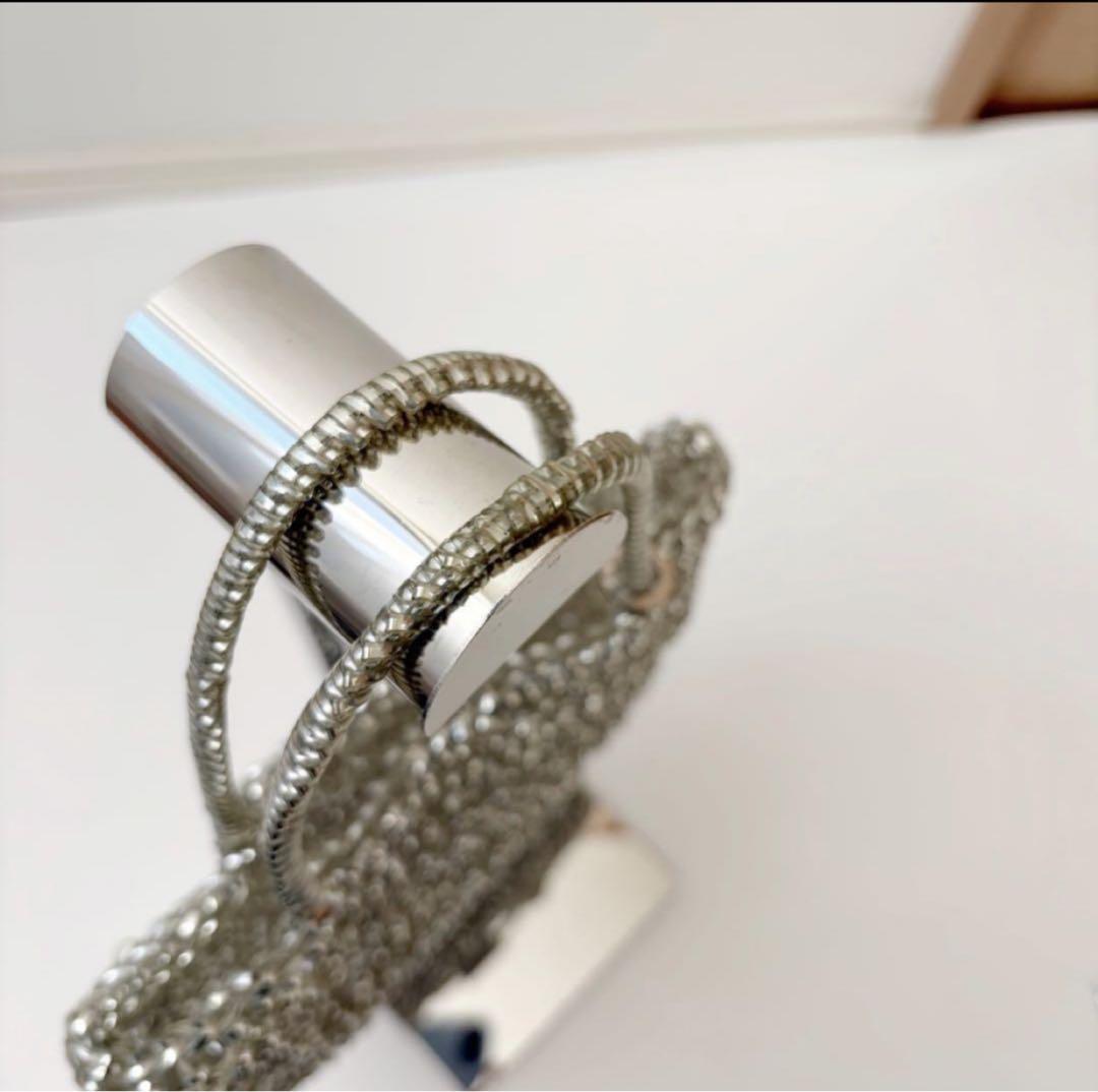 アンテプリマ　スタンダードスクエア　ミディアム　シルバー、インナーポーチ付き