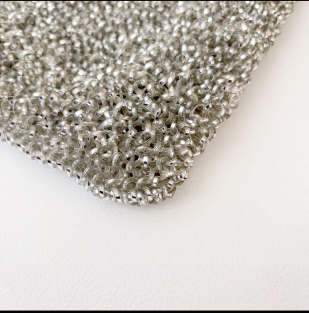 アンテプリマ　スタンダードスクエア　ミディアム　シルバー、インナーポーチ付き