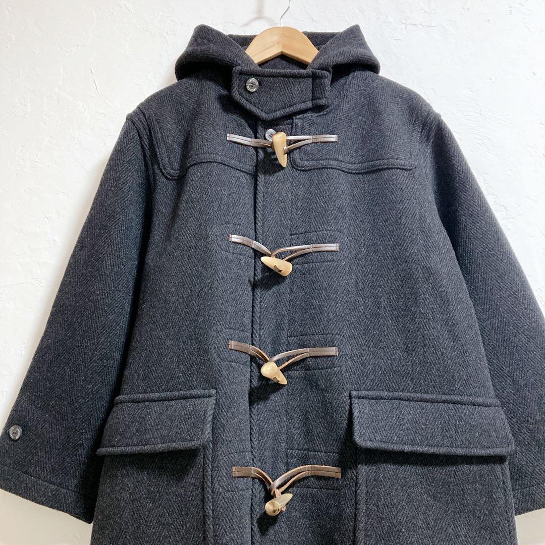 ラコステ　ヘリンボーン　ダッフルコート　フード　グレー　L