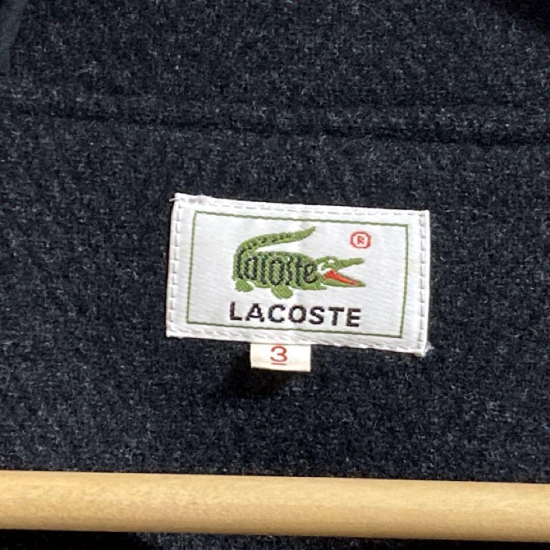 ラコステ　ヘリンボーン　ダッフルコート　フード　グレー　L