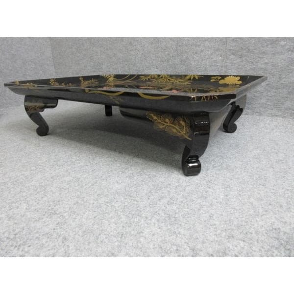 黒塗四君子高盛金蒔絵長硯蓋箱入り [B28397]