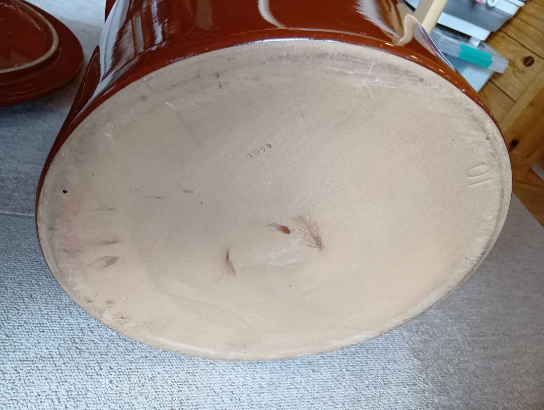 常滑焼 久松窯 切立 蓋付き 10号　美品 漬物桶　梅干し壺