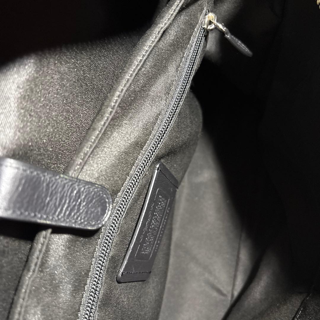 COACHメトロポリタン　ブラックレザービジネストートバッグ