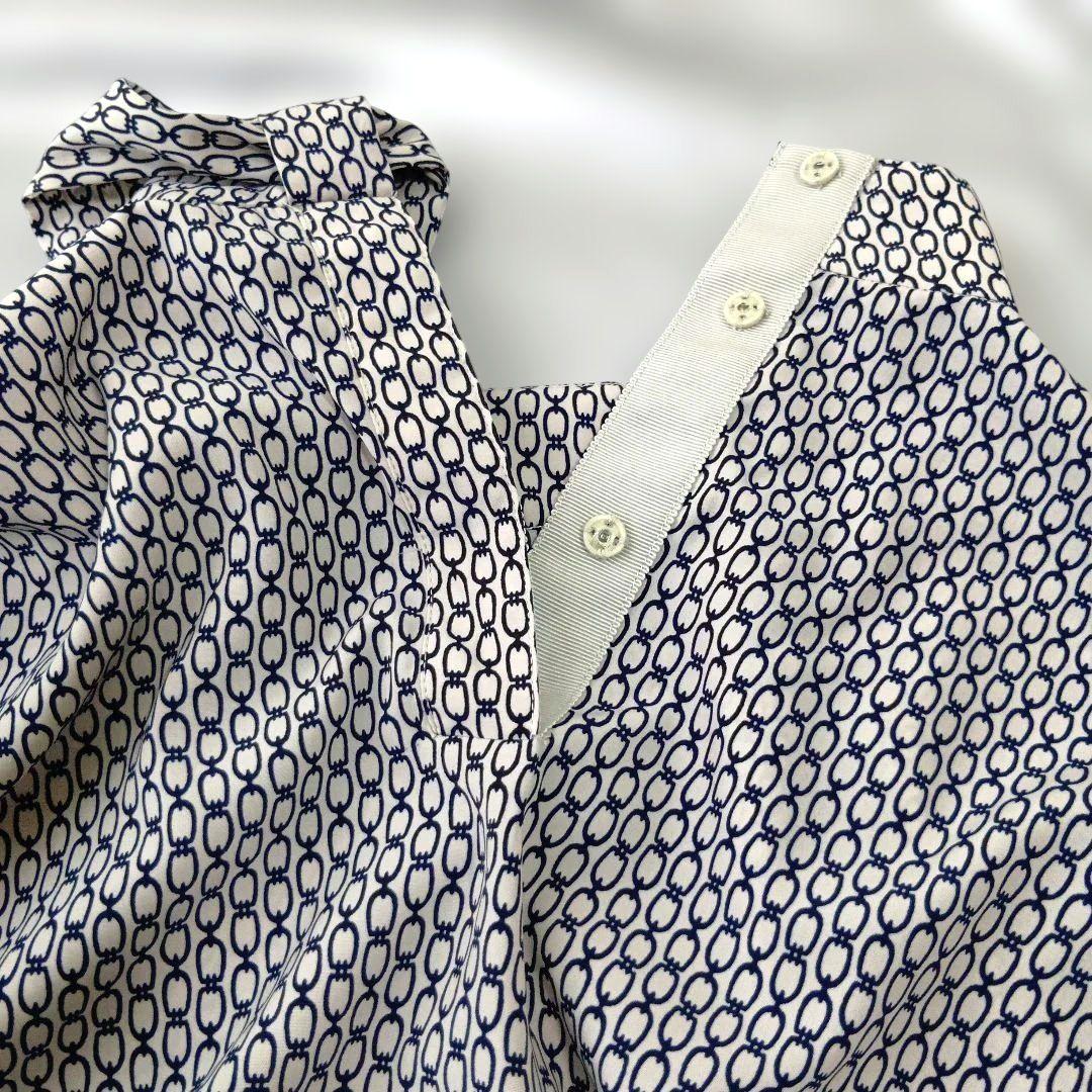 SOEJU ソージュ　チェーン柄ボウタイブラウス　M