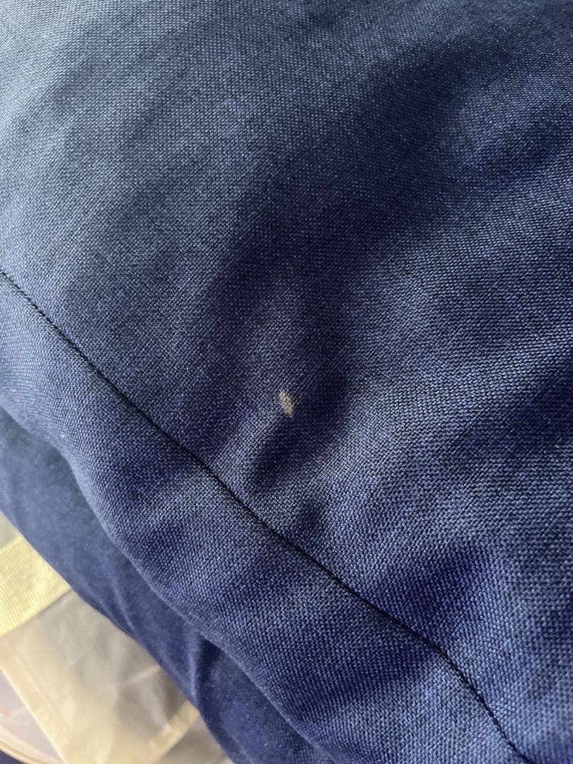 美品【2人掛け】折りたたみ ローソファベッド【ネイビー】