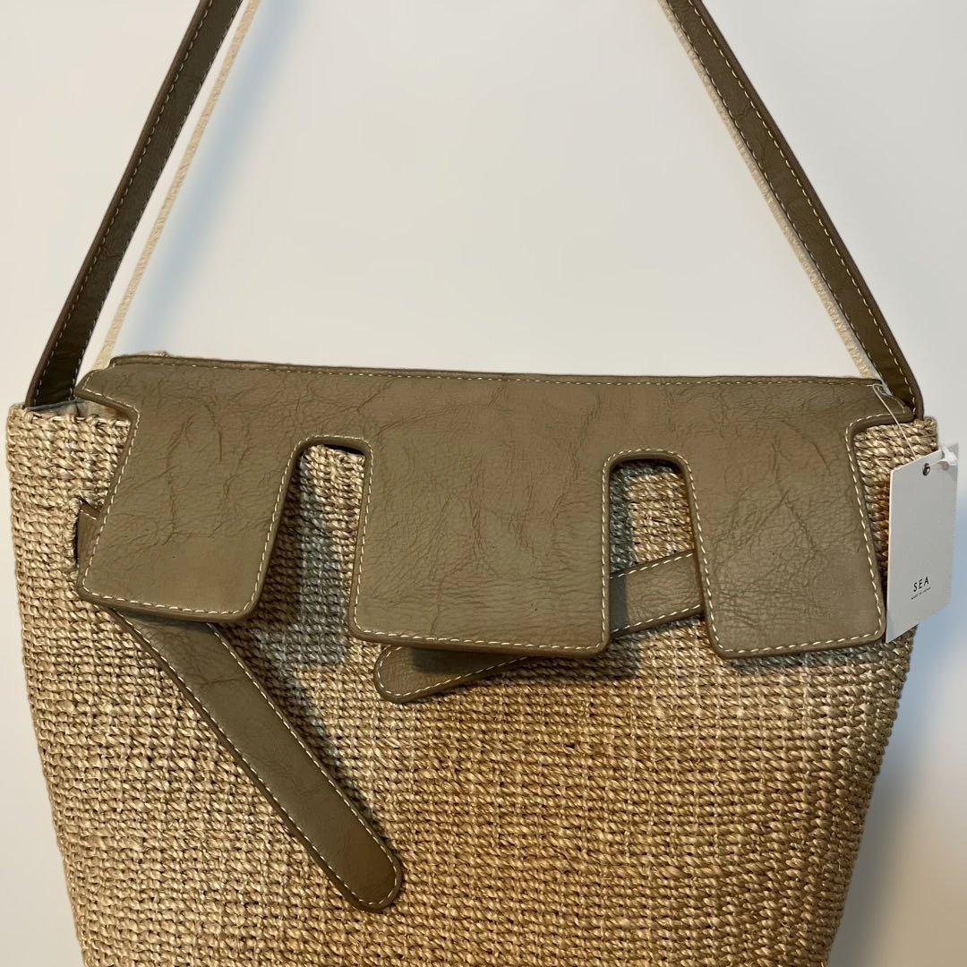 SEA グレージュ かごバッグ ショルダーバッグ　SEA rie