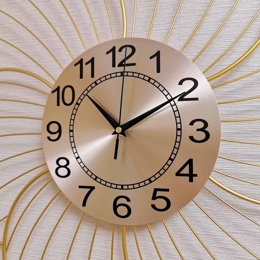 ✨ 大きめ壁掛け時計モダン おしゃれ 静音 インテリアデザイン時計 新居祝い✨