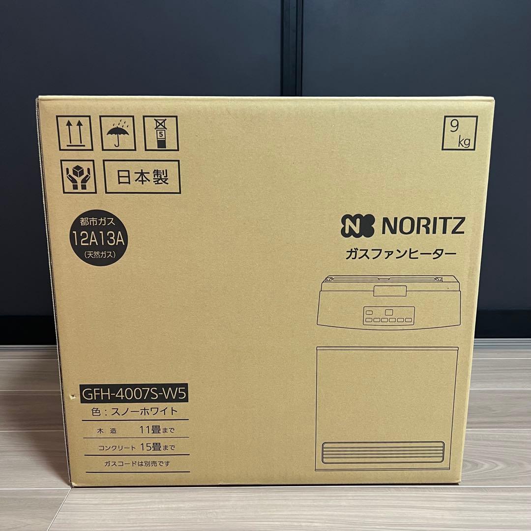 美品 ノーリツ ガスファンヒーター ホース付き 都市ガス