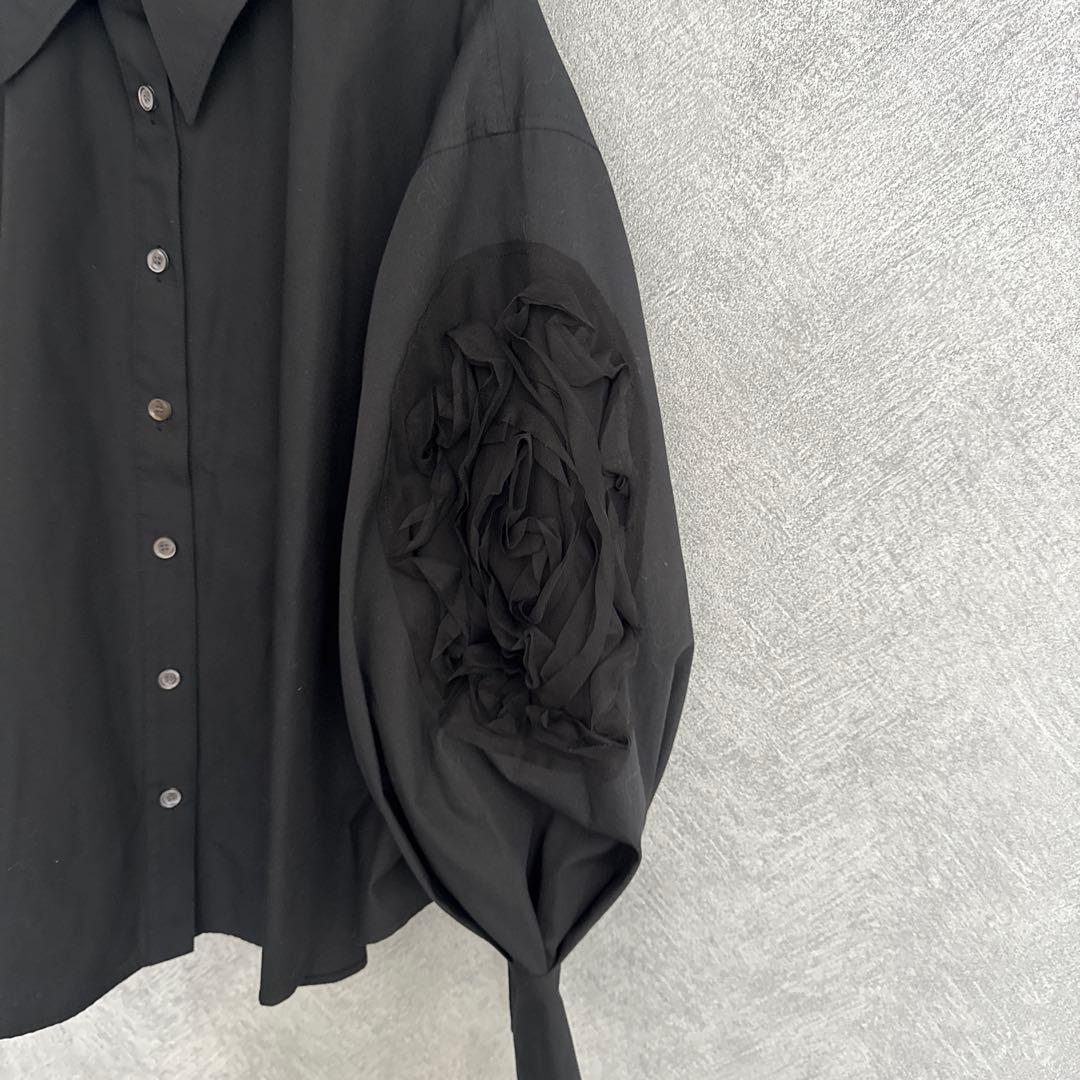 【最終価格】HOUGA ブラックシャツ バルーンスリーブ