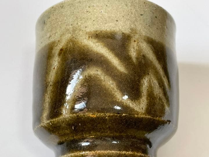 骨董　益子焼　濱田庄司　浜田庄司　？　民芸　民藝　鉄釉　指描　湯呑　コップ