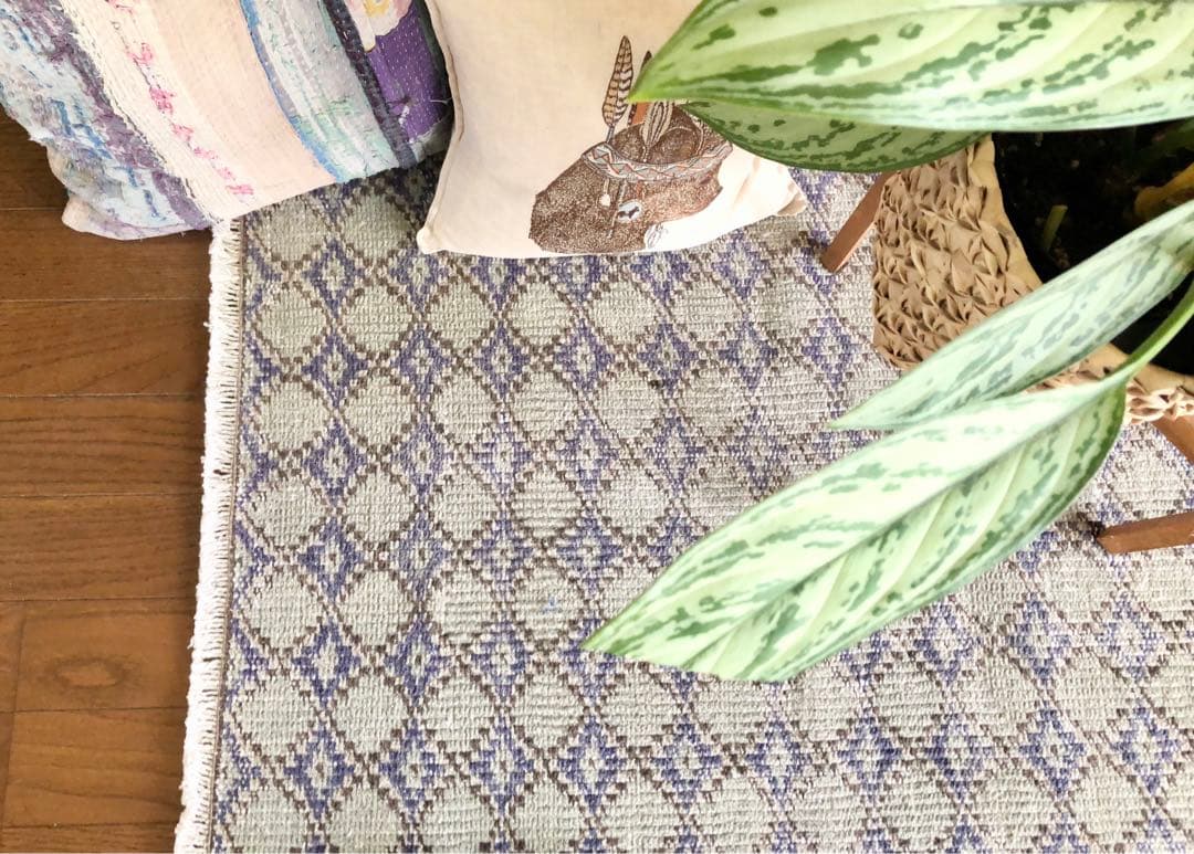 ✴︎1960年代 ヴィンテージ・トルコラグ✴︎lavender/ice-gray