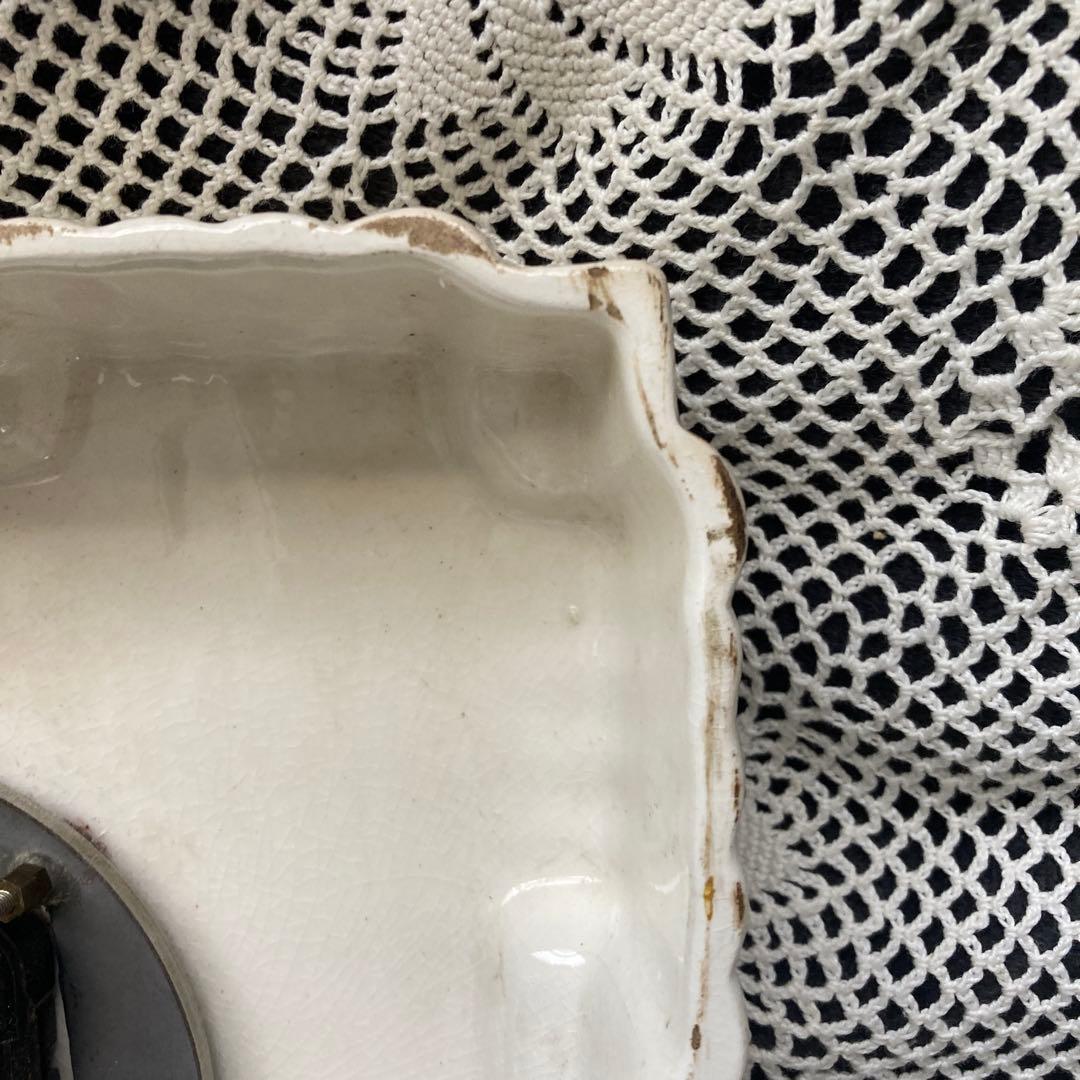 フランス アンティーク SMI社製 レトロ 壁掛け時計 ホワイト・イエロー