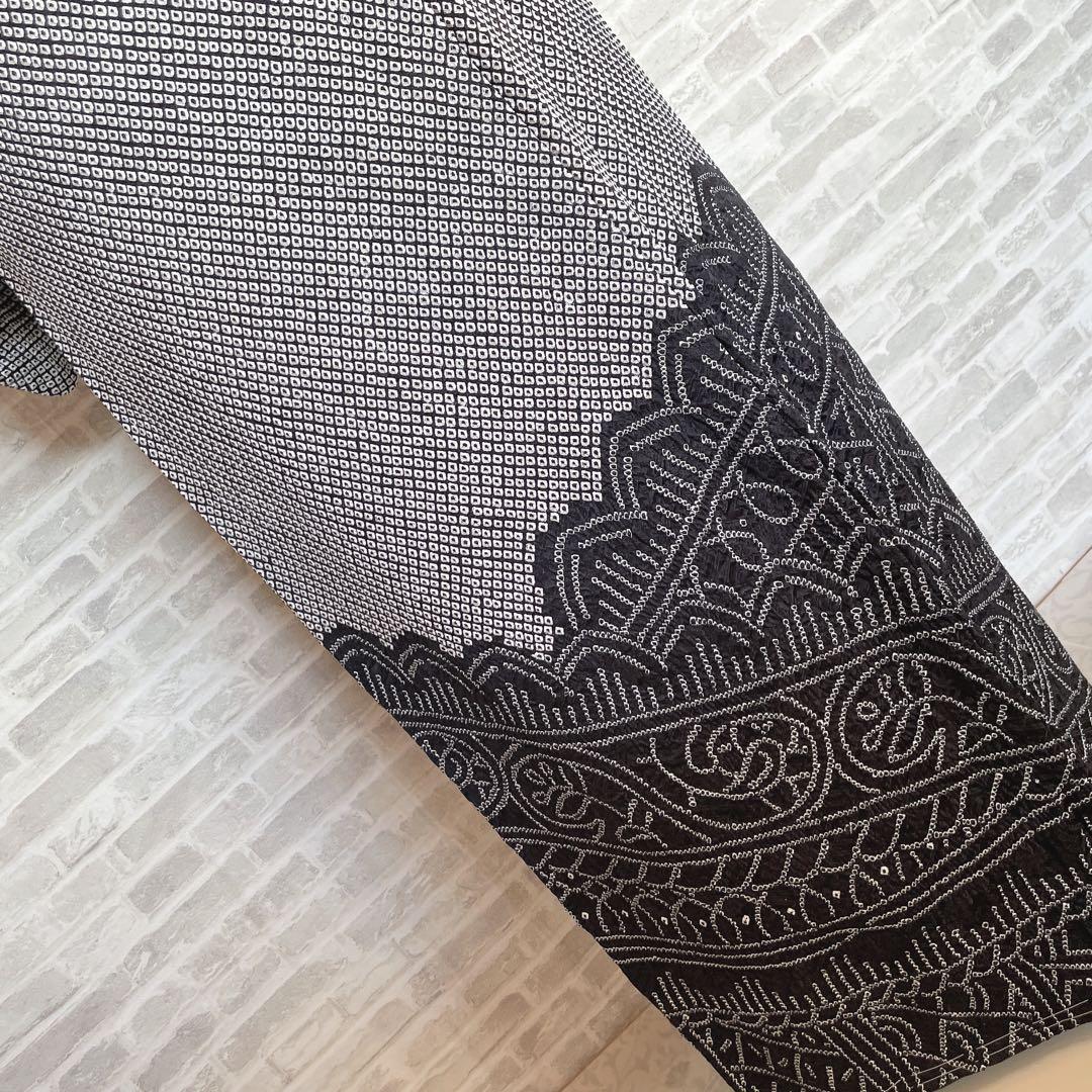 訪問着　フルセット　総絞り　宝相華　モノトーン　入学式　卒業式　着物　Q4