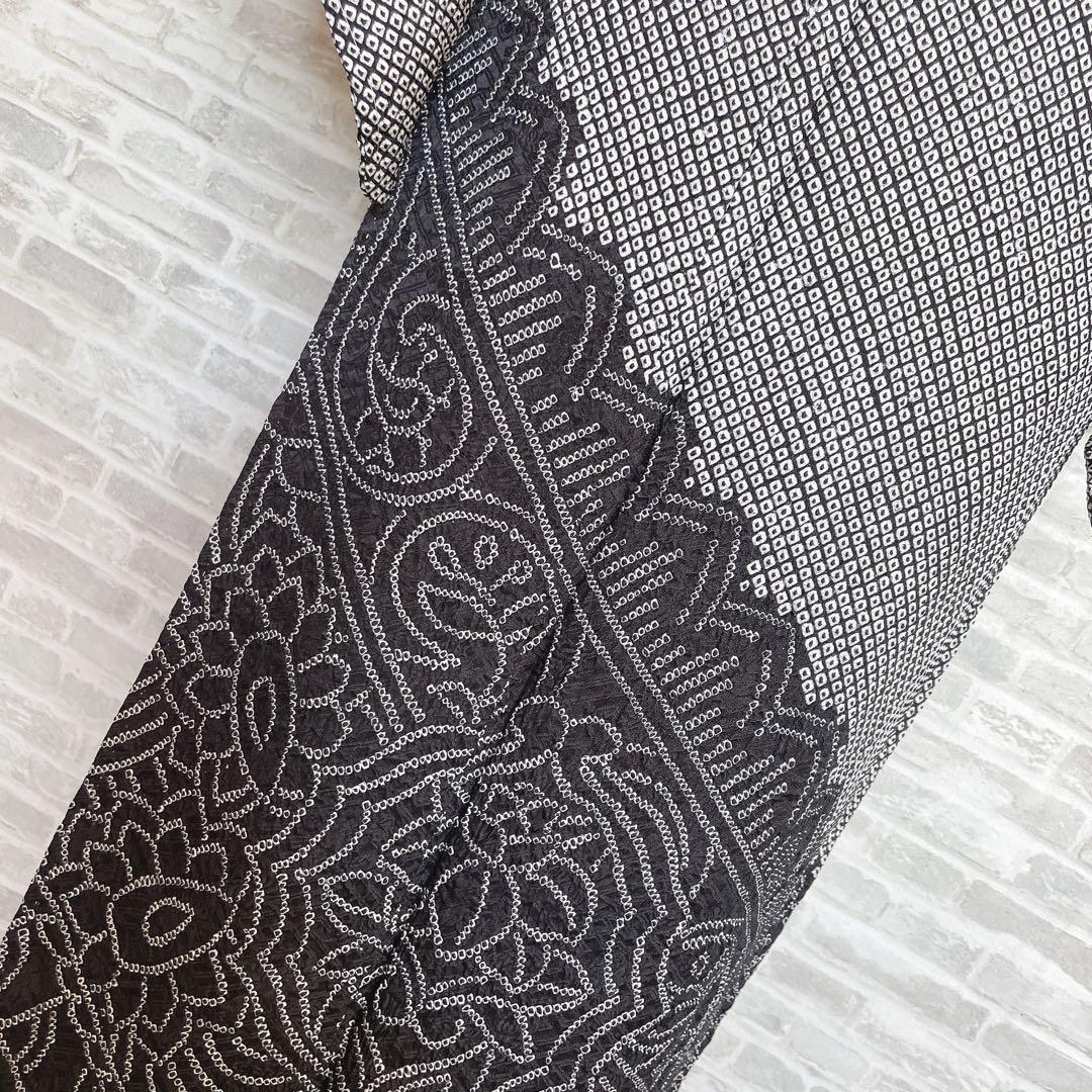 訪問着　フルセット　総絞り　宝相華　モノトーン　入学式　卒業式　着物　Q4