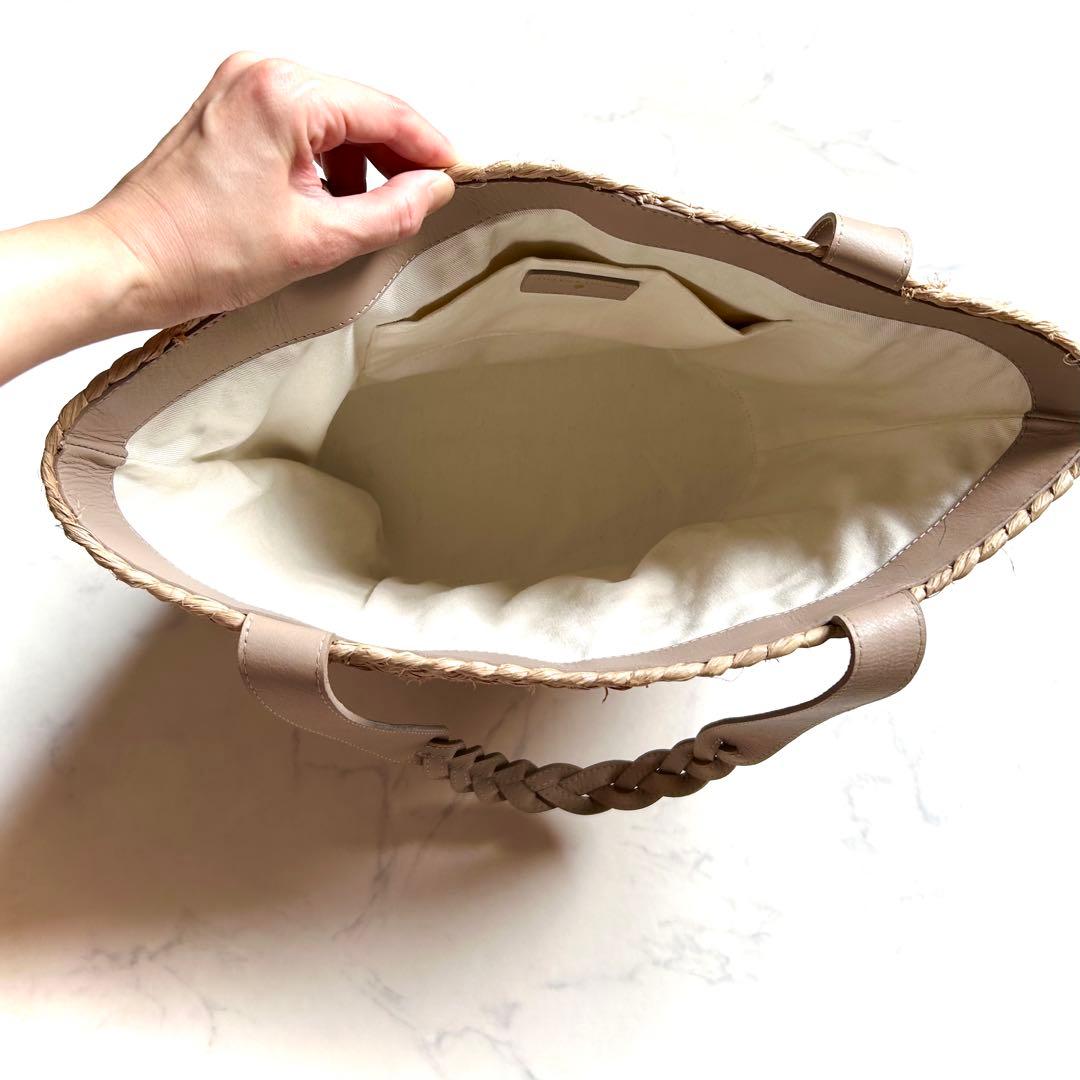 ヘレンカミンスキー☆ラフィア かごバッグ トートバッグ ベージュ 大きめ