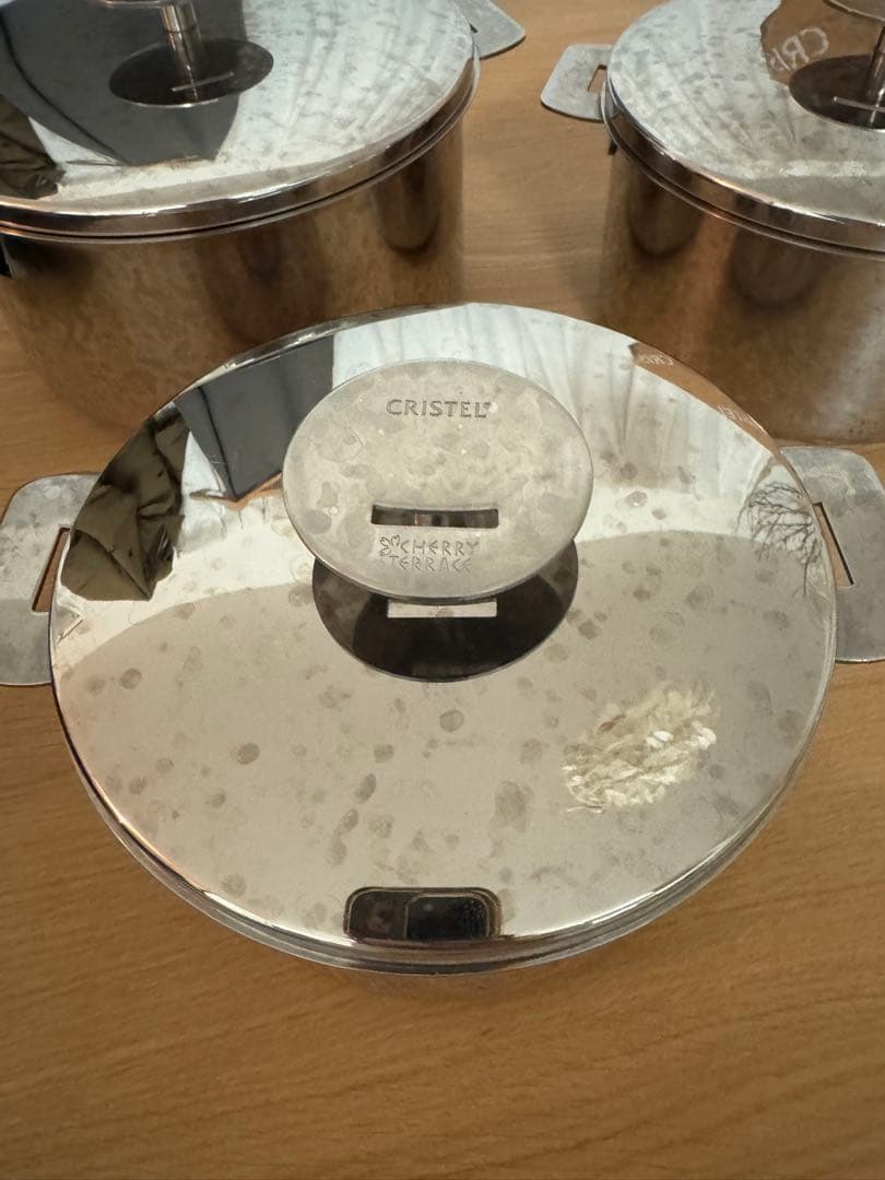 CRISTELクリステル両手鍋3点セット　(16,18,20cm)ステンレス製