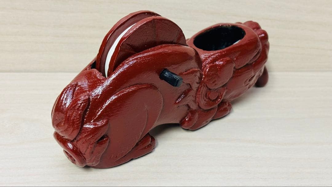 墨壺　唐獅子　墨壷　大工道具　工芸品　すみつぼ　墨坪　墨ツボ　縁起物　希少