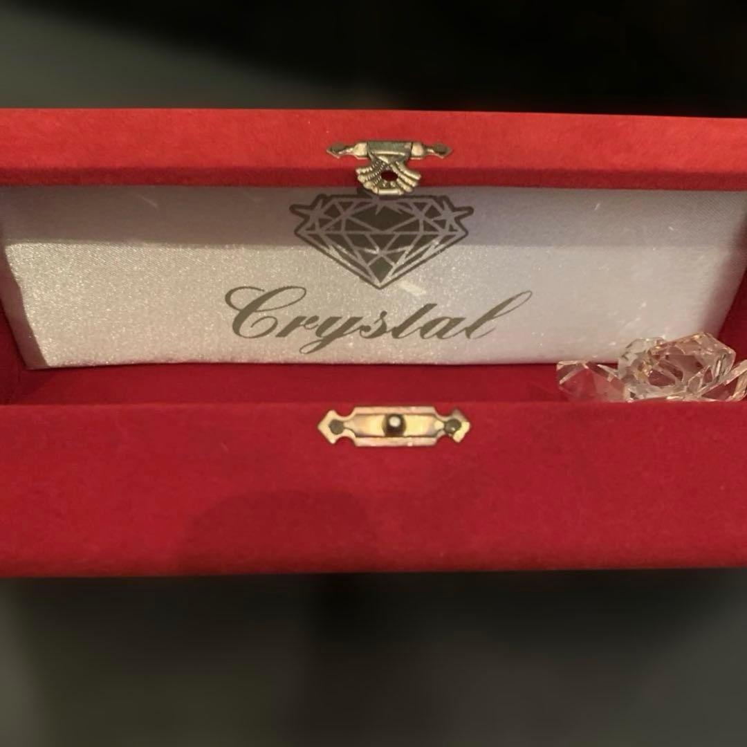 トルコクリスタル　ピンクローズ 置物 ID-150