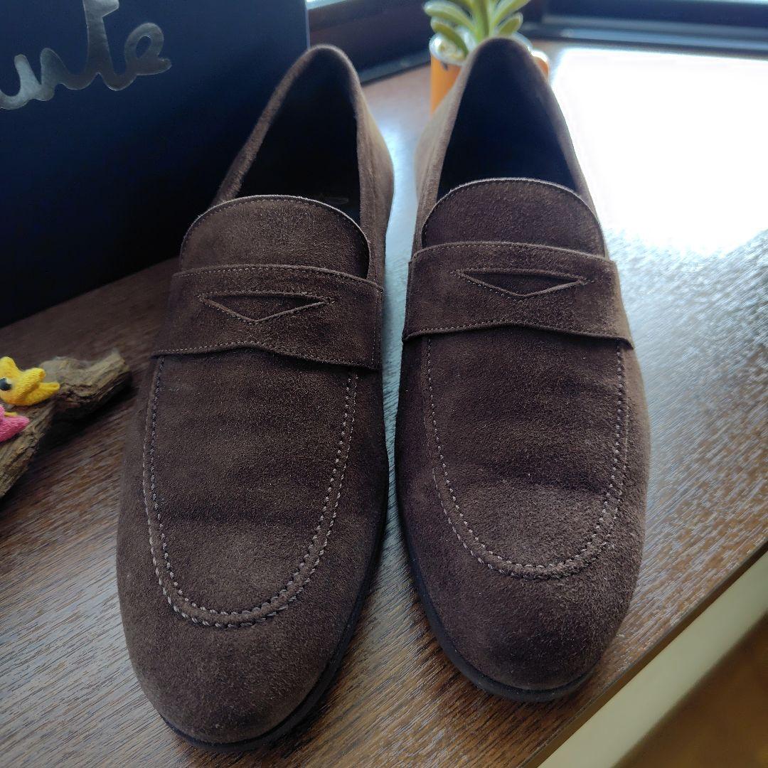 ferrante ブラウン スエード ローファー